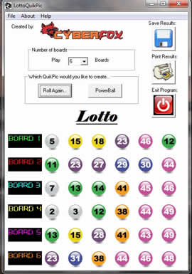 quick pick lotto numbers